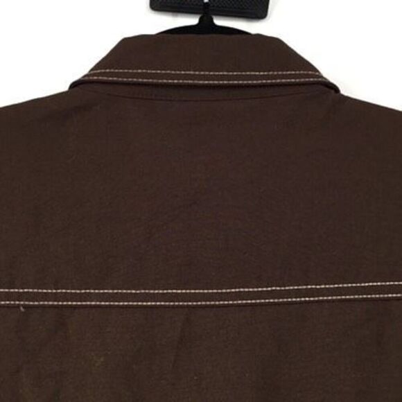 ZARA Basic Brown Cowgirl Western Collared Long Sleeve Button Up Shirt Small - Picture 5 of 7